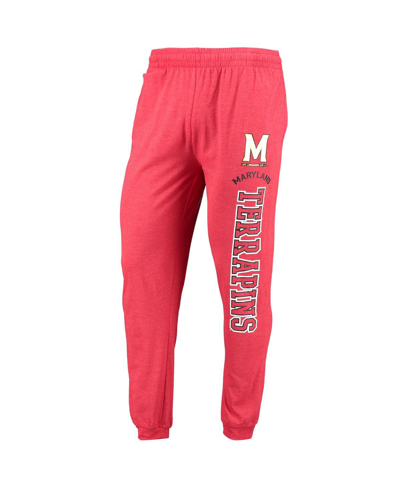 Concepts Sport Red/heather Charcoal Maryland Terrapins Meter Long Sleeve Hoodie T-shirt & Jogger Paj In Red,heathered Charcoal