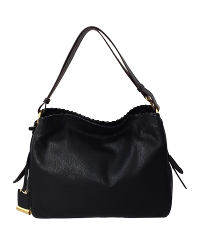 Shop Lodis Evelyn Leather Shoulder Bag In Black