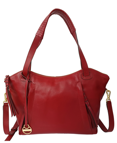 Shop Lodis Ricky Leather Shoulder Bag In Scarlet