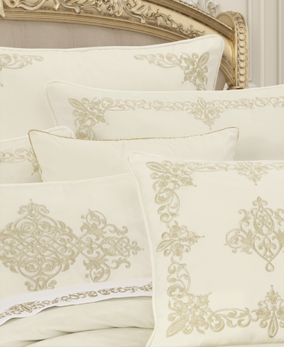 J Queen New York Noelle Embellished Decorative Pillow, 18" X 18" In Winter White