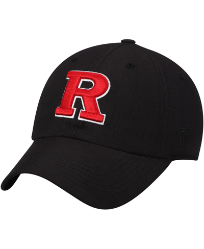 Shop Top Of The World Men's  Black Rutgers Scarlet Knights Primary Logo Staple Adjustable Hat