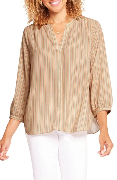 Shop Nydj Pintuck Blouse In Savannah Stripe