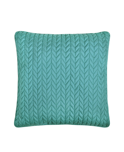 Shop J By J Queen Cayman Quilted Decorative Pillow, 20" X 20" In Turquoise