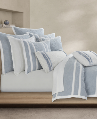 White Sand Beachwood Reversible Duvet Cover, King/california King In Sky Blue