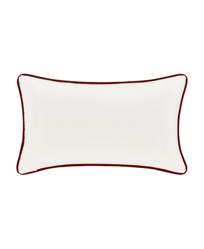 J Queen New York Mistletoe Boudoir Embellished Decorative Pillow, 18" X 18" In Winter White