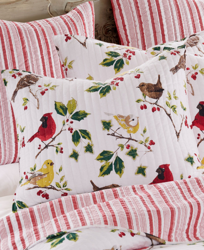 Levtex Joybirds Watercolor Etched Reversible Quilt, Full/queen In Red
