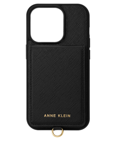 Shop Anne Klein Women's Black Saffiano Leather Iphone 14 Pro Max Case