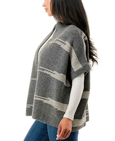 Marcus Adler Knit Stripe Topper Scarf In Tan