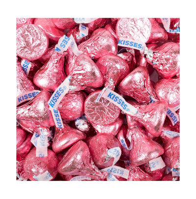 Just Candy Pink Hershey's Kisses Candy Milk Chocolates 90 Pieces In Pink