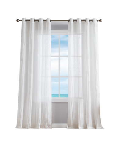 Shop Nautica Cordelia Crushed Sheer Grommet Window Curtain Wide Panel Pair, 52" X 96" In White