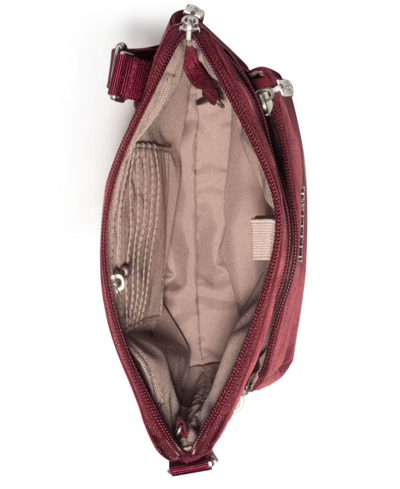 Baggallini Pocket Small Crossbody With Rfid Wristlet In Dark Cherry