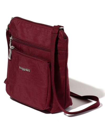 Baggallini Pocket Small Crossbody With Rfid Wristlet In Dark Cherry