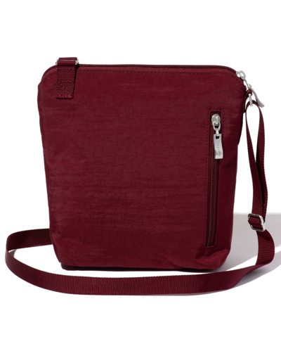 Baggallini Pocket Small Crossbody With Rfid Wristlet In Dark Cherry