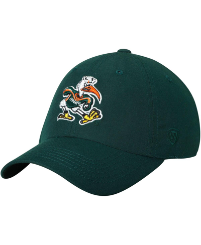 Shop Top Of The World Men's  Green Miami Hurricanes Staple Adjustable Hat