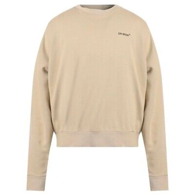 Pre-owned Off-white Off White Herren Sweatshirts Omba058s22fle002 1710 Jumper In Beige