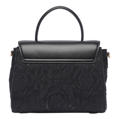 Shop Versace La Medusa Cloquet Hand Bag In Black