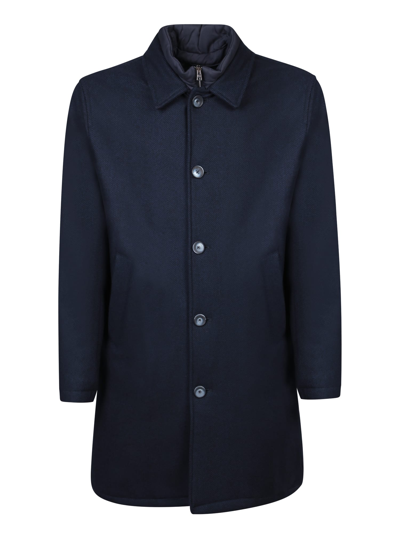 Shop Herno Single-breasted Blue Coat