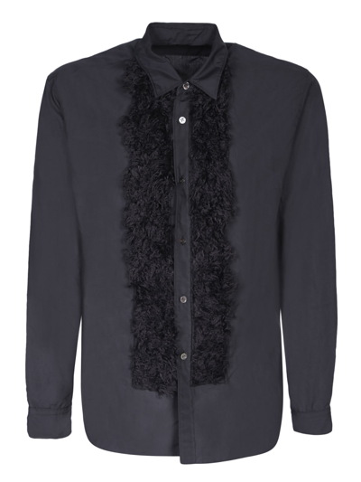 Shop Comme Des Garçons Homme Deux Faux Fur Details Black Shirt