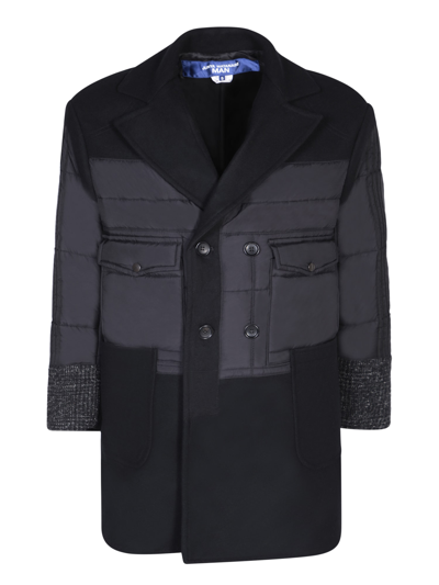 Shop Junya Watanabe Panelled Black Coat