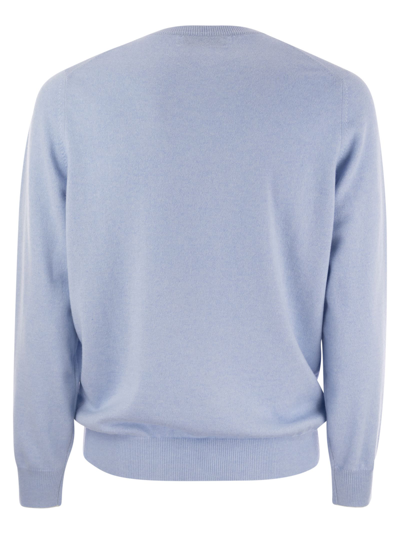 Shop Brunello Cucinelli Pure Cashmere Crew-neck Sweater In Light Blue