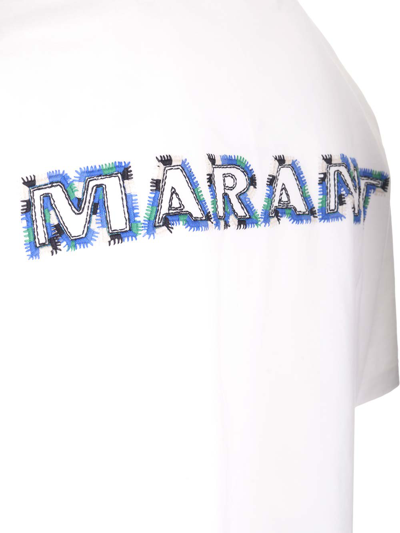 Shop Isabel Marant Hugo Embroidered T-shirt In White
