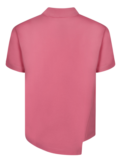 Shop Comme Des Garçons Shirt Boss Asymmetric Pink Polo Shirt
