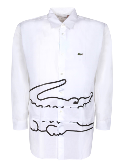 Shop Comme Des Garçons Shirt Logo Print To The Front White Shirt