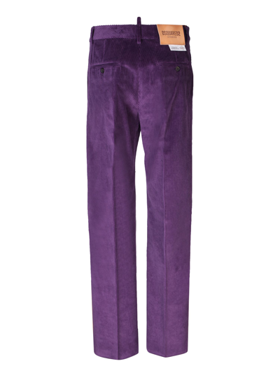 Shop Dsquared2 D2 Relaxed Purple Trousers