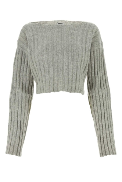 Shop Baserange Long Sleeved Knitted Sweater In Grey