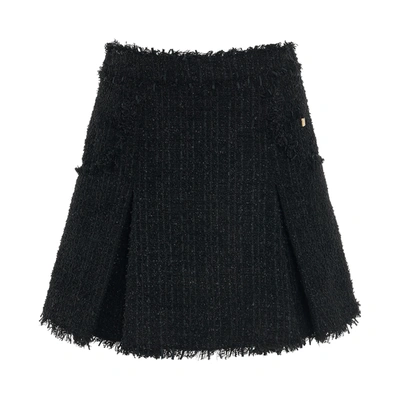 Shop Balmain Tweed Flare Short Skirt