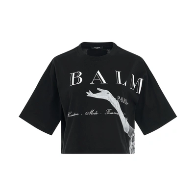 Shop Balmain Jolie Madame Crop T-shirt