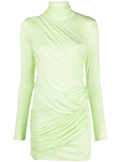 Shop Gauge81 Green Kores Draped-panel Mini Dress