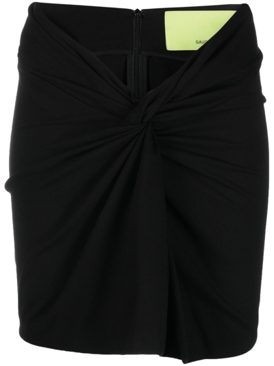 Shop Gauge81 Black Barina Knot-detail Mini Skirt