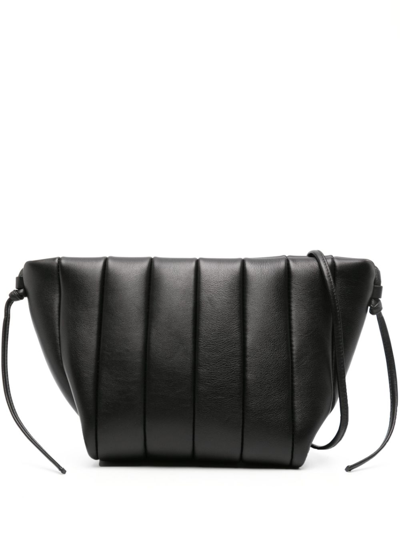 Shop Maeden Black Boulevard Padded Leather Shoulder Bag