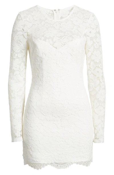 Shop Bardot Breelan Long Sleeve Lace Minidress In White