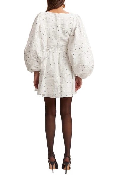 Shop Bardot Eva Long Sleeve Minidress In Ivory Spot
