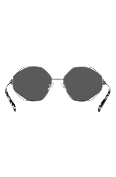 Shop Tory Burch 56mm Irregular Sunglasses In Gunmetal