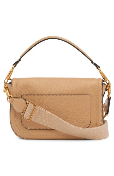 Shop Valentino Leather Shoulder Bag In Gh9 Cappuccino