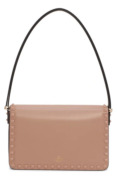 Shop Valentino Rockstud23 Leather Shoulder Bag In Rose Cannelle