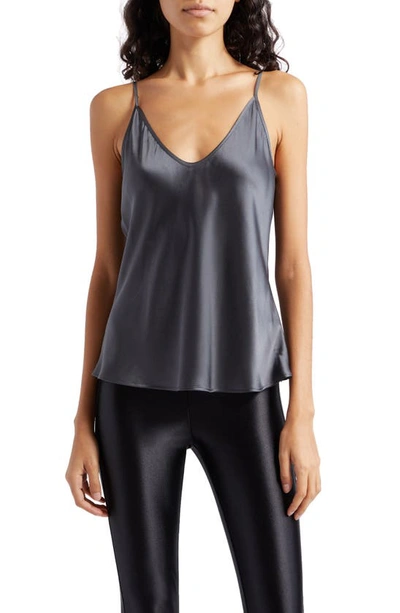 Shop L Agence Lexi Silk Camisole In Charcoal Grey