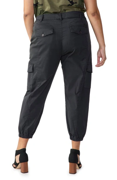 Sanctuary Rebel Crop Stretch Cotton Pants In Obsidian