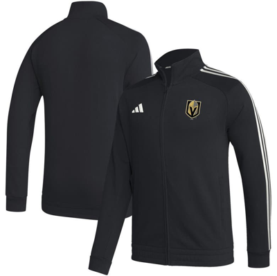 Shop Adidas Originals Adidas  Black Vegas Golden Knights Raglan Full-zip Track Jacket