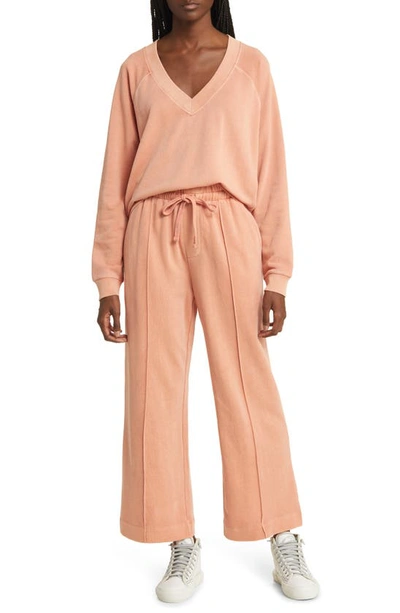 Treasure & Bond Sporty Drawstring Crop Pants In Pink Dawn