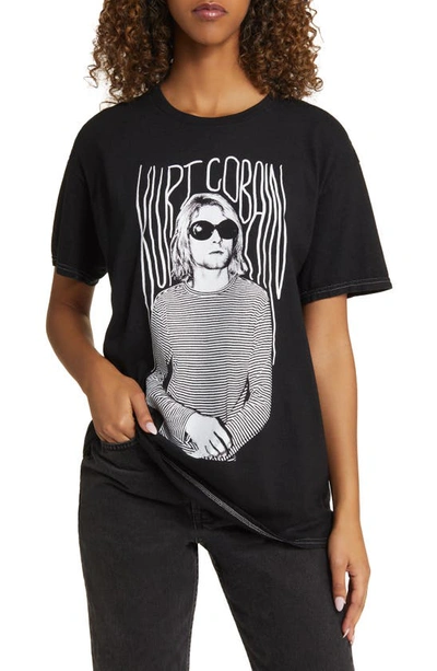 Shop Merch Traffic Kurt Cobain Graphic T-shirt In Black Pigment Dye