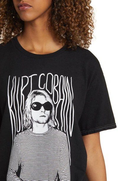 Shop Merch Traffic Kurt Cobain Graphic T-shirt In Black Pigment Dye