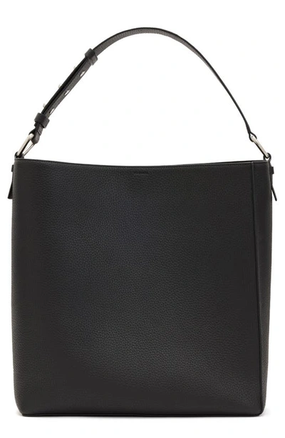 Shop Allsaints Captain N/s Leather Tote Bag In Black