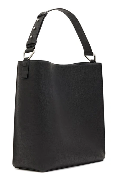 Shop Allsaints Captain N/s Leather Tote Bag In Black