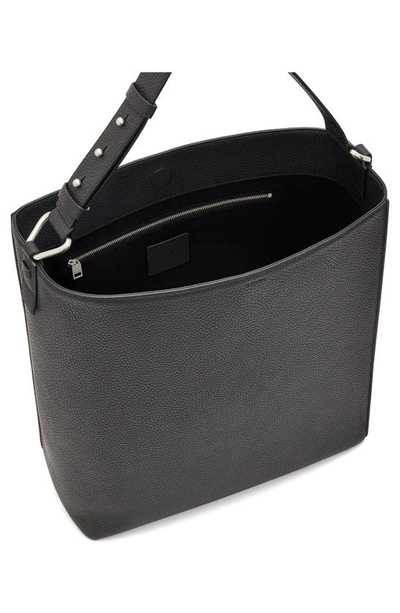 Shop Allsaints Captain N/s Leather Tote Bag In Black