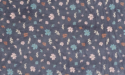 Ymf Cozy Plush Throw Blanket In Gray Floral