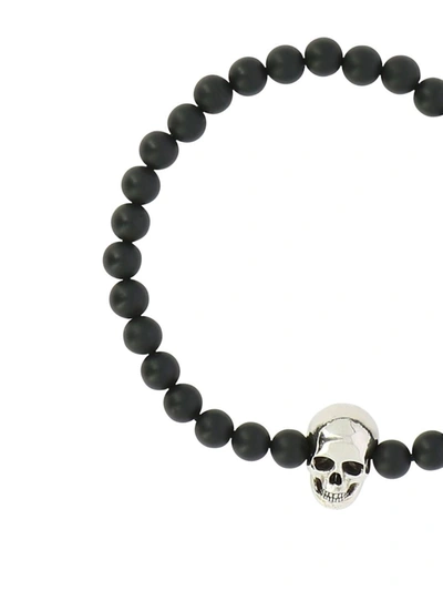 Shop Alexander Mcqueen "skull Beaded" Bracelet In Black